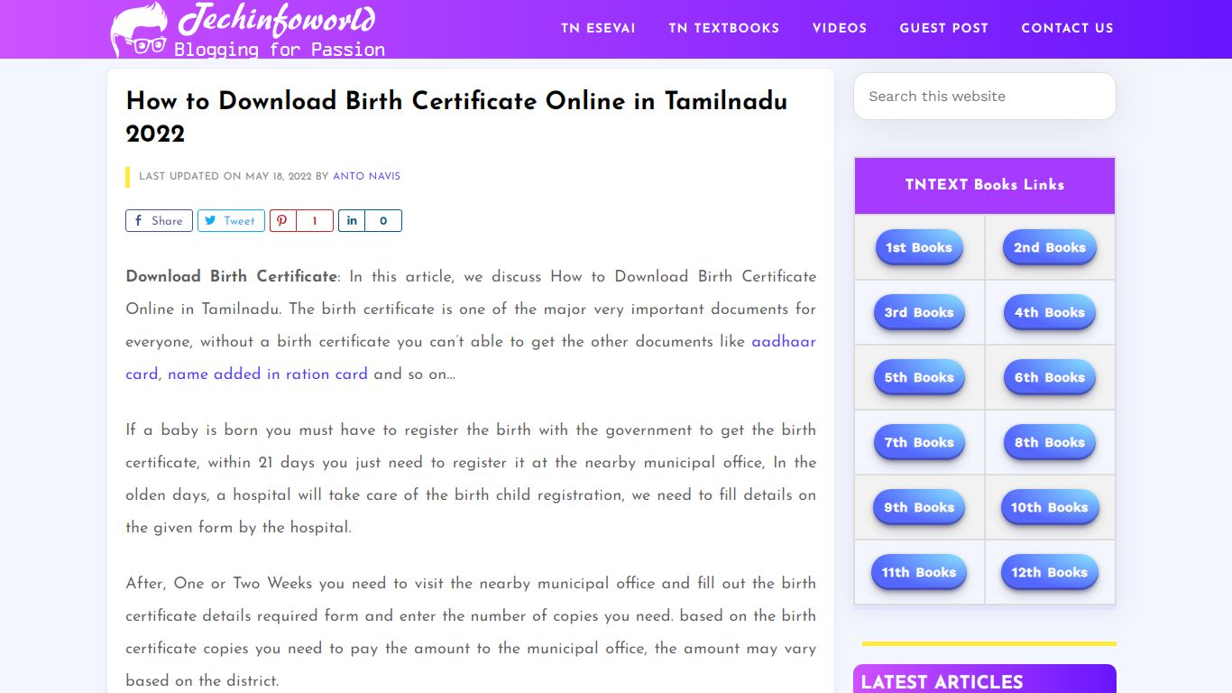 How to Download Birth Certificate Online in Tamilnadu 2022